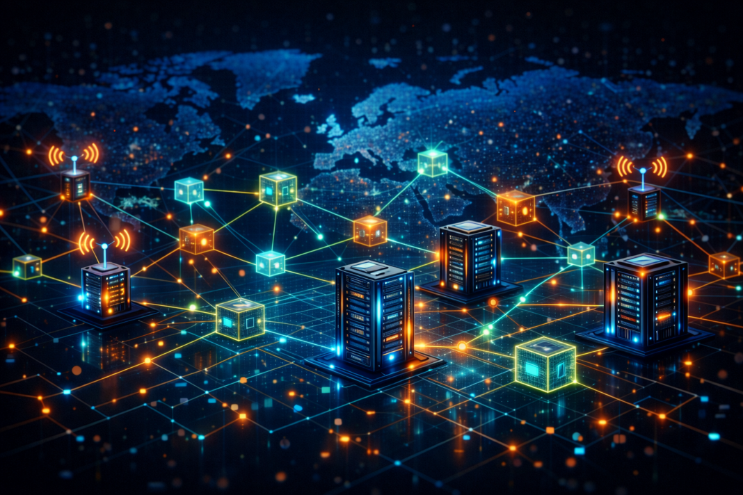 depin decentralized physical infrastructure network connecting wireless storage and compute nodes globally