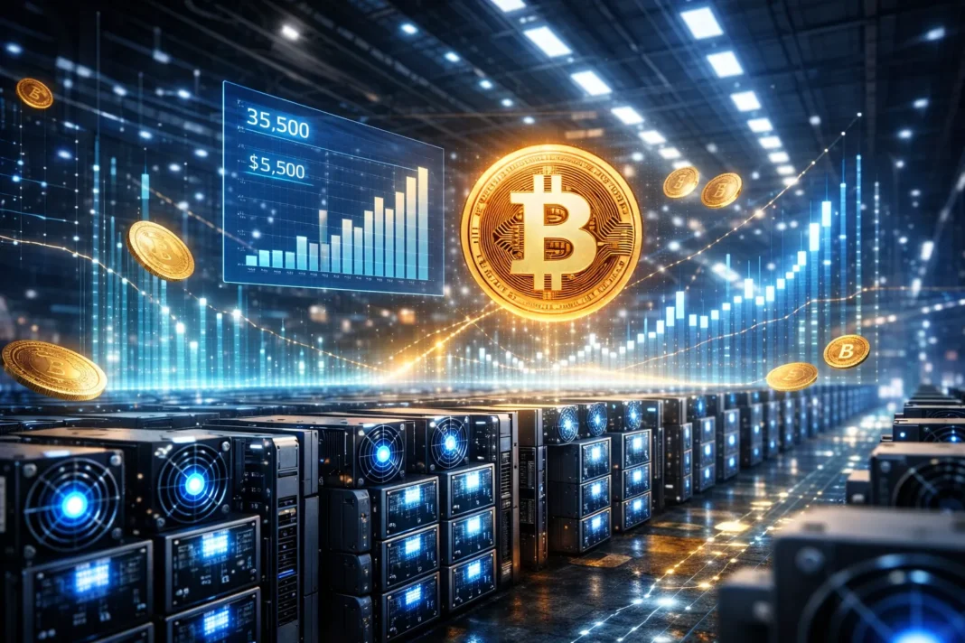 bitcoin mining profitability analysis with ASIC miners and blockchain data charts