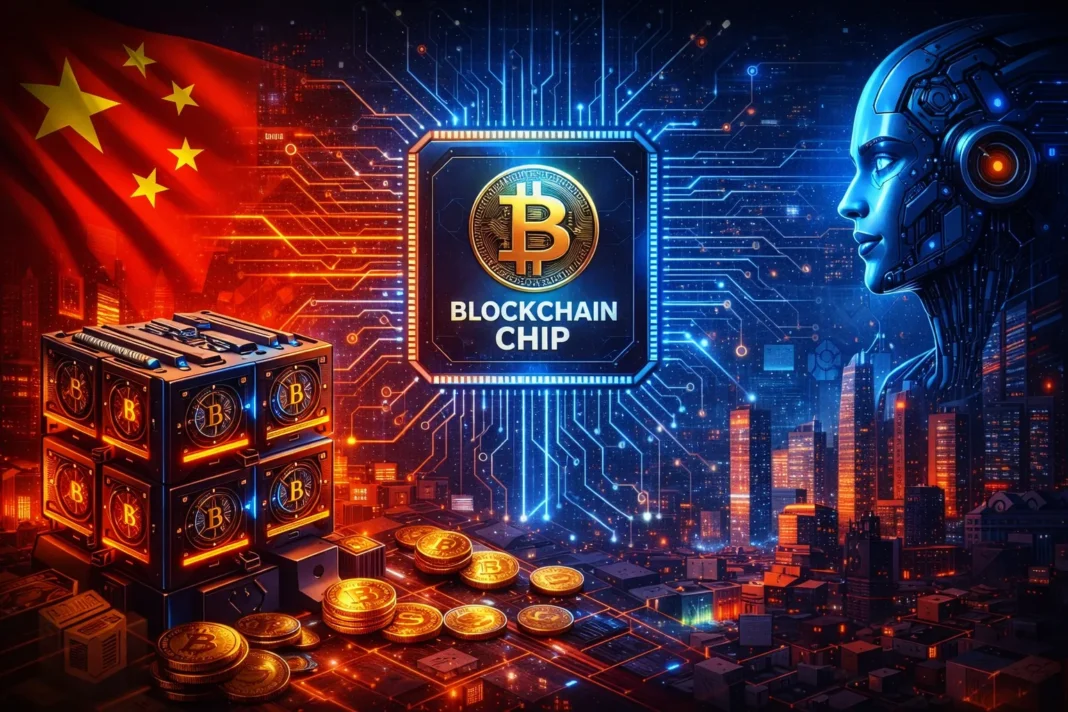 China blockchain chip accelerating bitcoin mining and AI blockchain computing