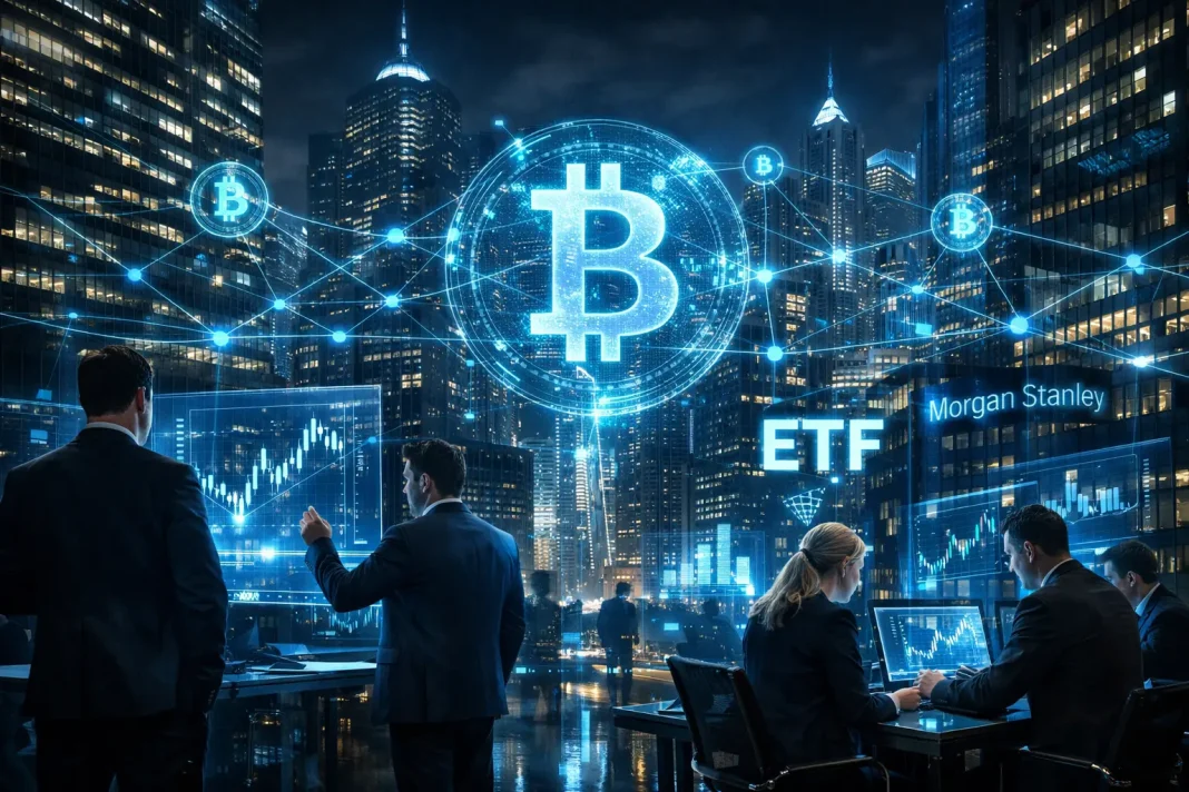 Morgan Stanley Bitcoin ETF institutional crypto adoption visualization