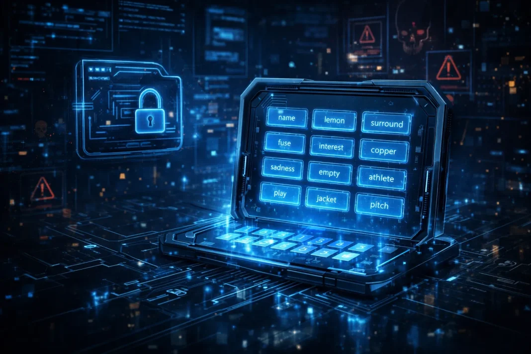 Seed phrase backup security concept for crypto wallet protection