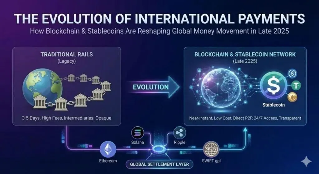 Stablecoin blockchain network enabling instant cross-border payments as an alternative to the SWIFT banking system