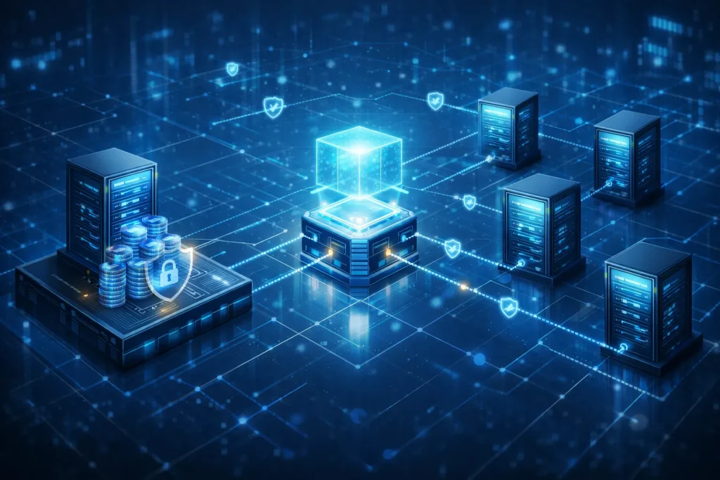 Validators explained infographic showing how proof-of-stake validators propose and confirm blocks